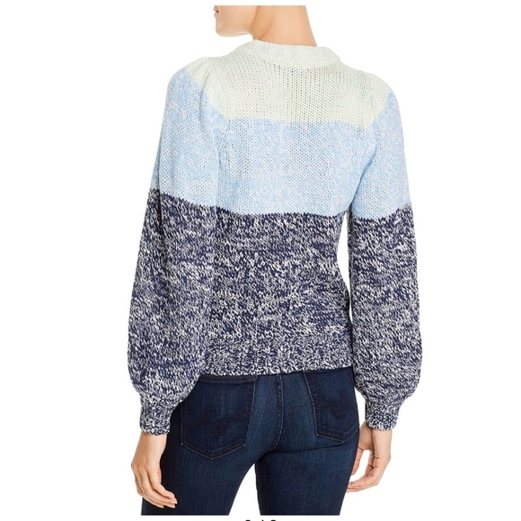 525 America Striped Bishop Sleeve Crewneck Sweater Large - Picture 2 of 6